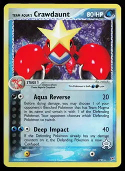 Team Aqua's Crawdaunt 2/95 Reverse Holo Team Magma vs Team Aqua Pokemon Card - Image 1