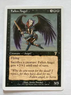MTG Magic the Gathering Fallen Angel (134/350) Seventh Edition LP - Image 1
