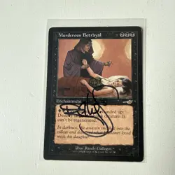 1x Signed MURDEROUS BETRAYAL Nemesis MtG FREE SHIPPING - Image 1