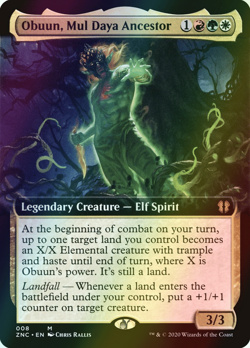 MTG Obuun, Mul Daya Ancestor Extended Art Foil ** ZNC ** English - Image 1
