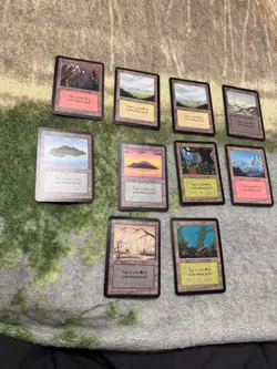 Mtg Alpha Complete Basic Land Set Island Mountain Plains Swamp Forest Art - Image 1