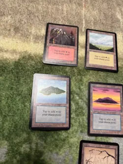 Mtg Alpha Complete Basic Land Set Island Mountain Plains Swamp Forest Art - Image 3