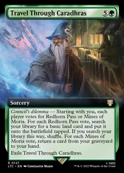 MTG Travel Through Caradhras Extended Art ** LTC Commander ** English - Image 1