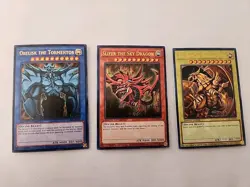 Yu-Gi-Oh! TCG Egyptian God Cards Obelisk, Ra, Slifer Limited Edition Ultra Rare - Image 1