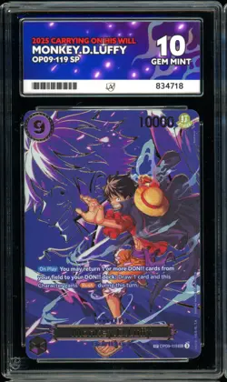 Monkey D Luffy SP OP09-119 OP13 Carrying Will One Piece ACE GEM MINT 10 - Image 1