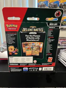 Pokemon Deluxe Battle Deck Ninetales ex Foil Cards Metallic Coin Deck Box - Image 2