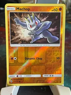 POKEMON MACHOP 63/145 COMMON REVERSE HOLOFOIL GUARDIANS RISING NM CARD - Image 1