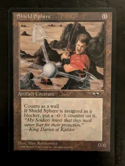 Shield Sphere MTG Alliances Artifact Vintage 1996 Magic Card LP - Image 1