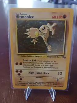 Hitmonlee 7/62 Fossil Set Holo Pokemon Card | Near MINT. Never played - Image 1