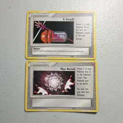 Pokemon Trainer Cards X Attack & Max Revive 8/8 3/8 2006 - Image 1