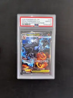 PSA 10 MEGA CHARIZARD X EX 125/094 Phantasmal Flames Pokemon Card - Image 1