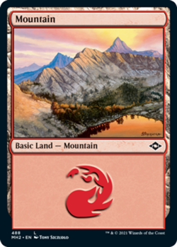 Basic Lands 10 MTG Mountain (488) - Foil Etched, NM-Mint, English Modern Horizon - Image 1