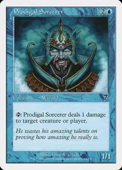 Prodigal Sorcerer LP 7th Seventh Blue Wizard Mtg Magic English Regular - Image 1