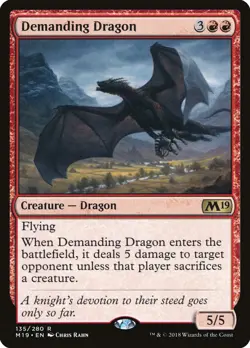 MTG Demanding Dragon ** Core Set 2019 ** English - Image 1