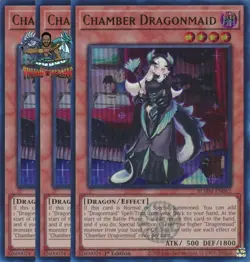 Yugioh! 3x Chamber Dragonmaid BLMM-EN062 Emblazoned Ultra Rare 1st Ed NM - Image 1