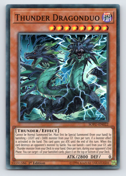 Thunder Dragonduo - SOFU-EN022 - Super Rare - 1st Edition Yugioh - Image 1
