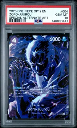 ZORO JUUROU 2025 ONE PIECE ST18-004 OP12 LEGACY OF THE MASTER SP PSA 10 ENGLISH - Image 1