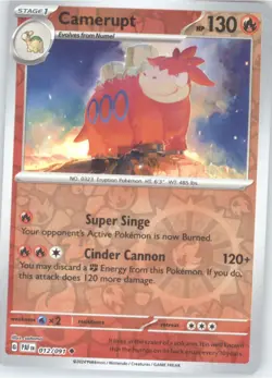 Camerupt Reverse Holo Pokemon tcg SV: Paldean Fates #012/091 - Image 1