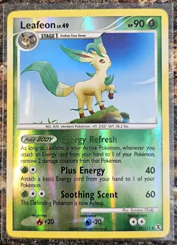 Pokemon 2009 Rising Rivals Leafeon Rev Holo 45 LP - Image 1