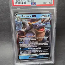 Pokemon TCG Sm-Unbroken Bonds Blastoise GX 35/214 Ultra Rare Holo PSA 8 - Image 2