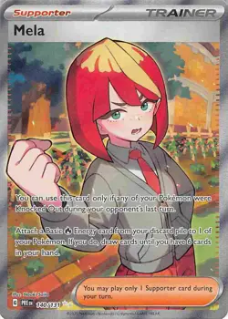 Mela 140/131 Ultra Rare Prismatic Evolutions Pokemon Reverse Holo NM - Image 1