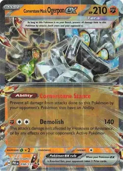 Cornerstone Mask Ogerpon ex 058/131 Prismatic Evolutions Pokemon Holo NM - Image 1