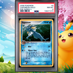 2006 Pokemon Vaporeon-holo Pop Series 3 6/17 PSA 8 - Image 1