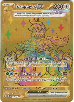 Terapagos ex 180/131 Hyper Rare Prismatic Evolutions Pokemon Holo NM - Image 1