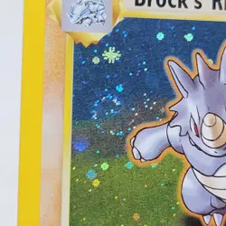 Pokemon Brock's Rhydon 002/132 Gym Heroes Holo W/ Swirl LP - Image 4