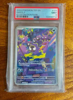 2024 Pokemon TEF En-Temporal Forces #177 Gastly Illustration Rare PSA 9 🔥 - Image 1