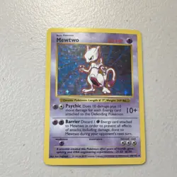 Pokemon Mewtwo 010/102 Base Set (Shadowless) Holo Rare Unlimited 1999 - Image 1