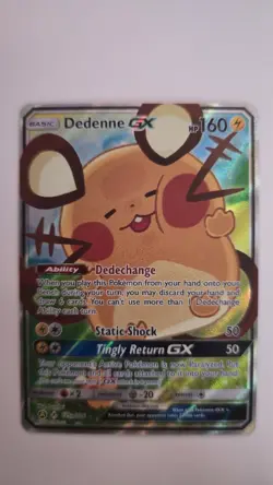 Dedenne GX 195a/214 Full Art Alternate Art Promo Holo Pokemon English Near Mint - Image 1