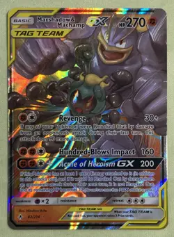 Pokemon Marshadow & Machamp GX TAG TEAM Ultra Rare Holo Sm-Unbroken Bonds 82/214 - Image 1