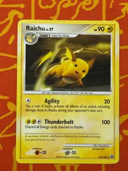 POKEMON TCG RAICHU 45/100 NON HOLO UNCOMMON LIGHT PLAY MAJESTIC DAWN - Image 1