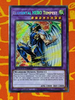 YUGIOH ELEMENTAL HERO TEMPEST SECRET RARE 1ST EDITION NM SGX2-ENA21 - Image 1