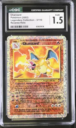 CGC 1.5 Charizard 2002 Legendary (Collection) 3/110 Reverse Holo Pokemon Card - Image 1