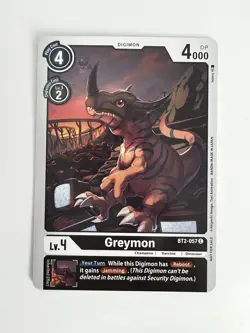 DIGIMON Card Game Greymon BT2-057 C (Official Tournament Pack 3) Single Card NM - Image 1