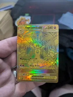 Pokemon TCG Mega Lucario EX Mega Evolution 188/132 Gold Rare Card - Image 1