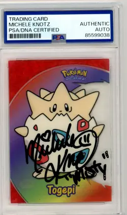 PSA Michele Knotz Signed Togepi #PC8 Topps TV Animation Clear Cards 1998 - Image 1