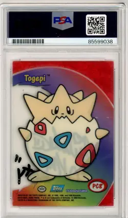PSA Michele Knotz Signed Togepi #PC8 Topps TV Animation Clear Cards 1998 - Image 2