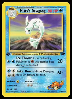 Misty's Dewgong 54/132 Uncommon 1st Edition Gym Challenge Pokemon Card - Image 1