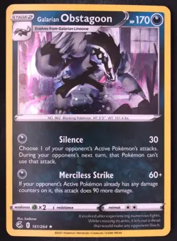 Galarian Obstagoon 161/264 - Pokemon Cosmos Holo Rare Card - Image 1
