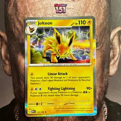 Pokemon 151 Jolteon 135/165 Holo Rare Card - Image 1