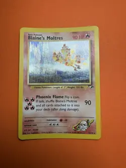 Pokemon TCG Blaine's Moltres Gym Heroes Holo Card 1/132 - Image 1