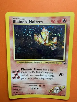 Pokemon TCG Blaine's Moltres Gym Heroes Holo Card 1/132 - Image 2