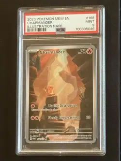 Pokemon Charmander TCG Scarlet Violet-151 Illustration Rare Card 168/165 PSA 9 - Image 1