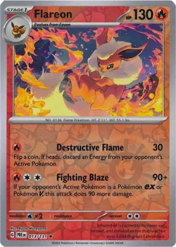 Flareon 013/131 Rare Reverse-Holo Prismatic Evolutions Mint Pokemon Card - Image 1