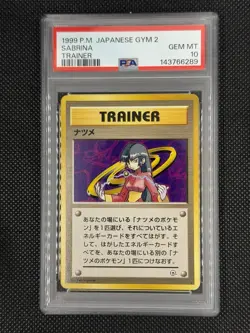 Sabrina Trainer Pokemon Card Japanese Gym 2 PSA 10 Rare Non-Holo - Image 1