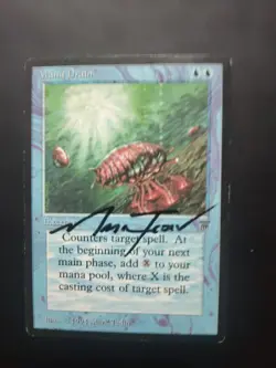 Mtg Mana Drain Legends Eng 1994 Uncommon LP- SIGNED by Mark Tedin NO RESERVE #2 - Image 1