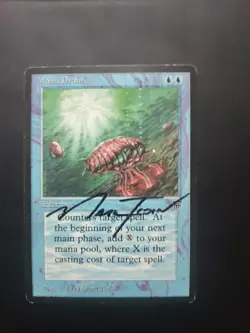 Mtg Mana Drain Legends Eng 1994 Uncommon LP- SIGNED by Mark Tedin NO RESERVE #1 - Image 1
